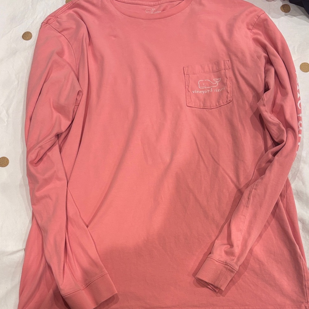 Vineyard Vines Men's Coral Long Sleeve Tee